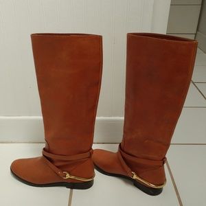 Ralph Lauren Jenny Brown Leather Boots